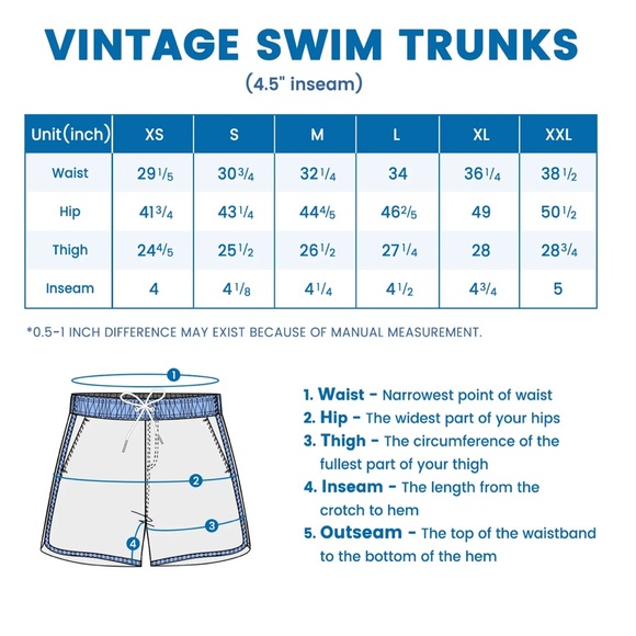 NWOT Maagic Swim Shorts Size Small 4.5 Inch Inseam Vintage Floral Swim Trunks - Picture 4 of 4